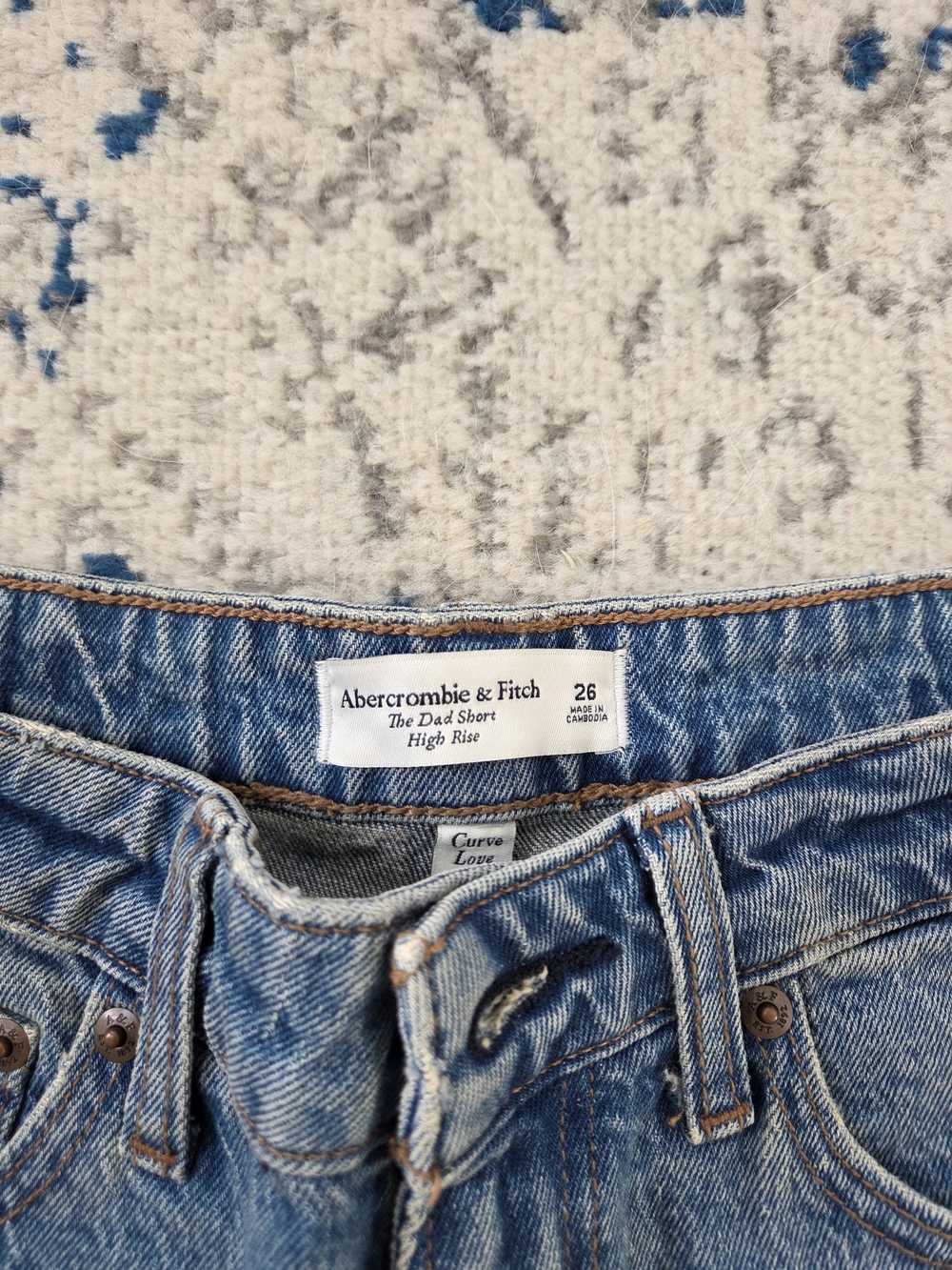 High-Rise Light Blue Denim Shorts - Picture 2 of 5